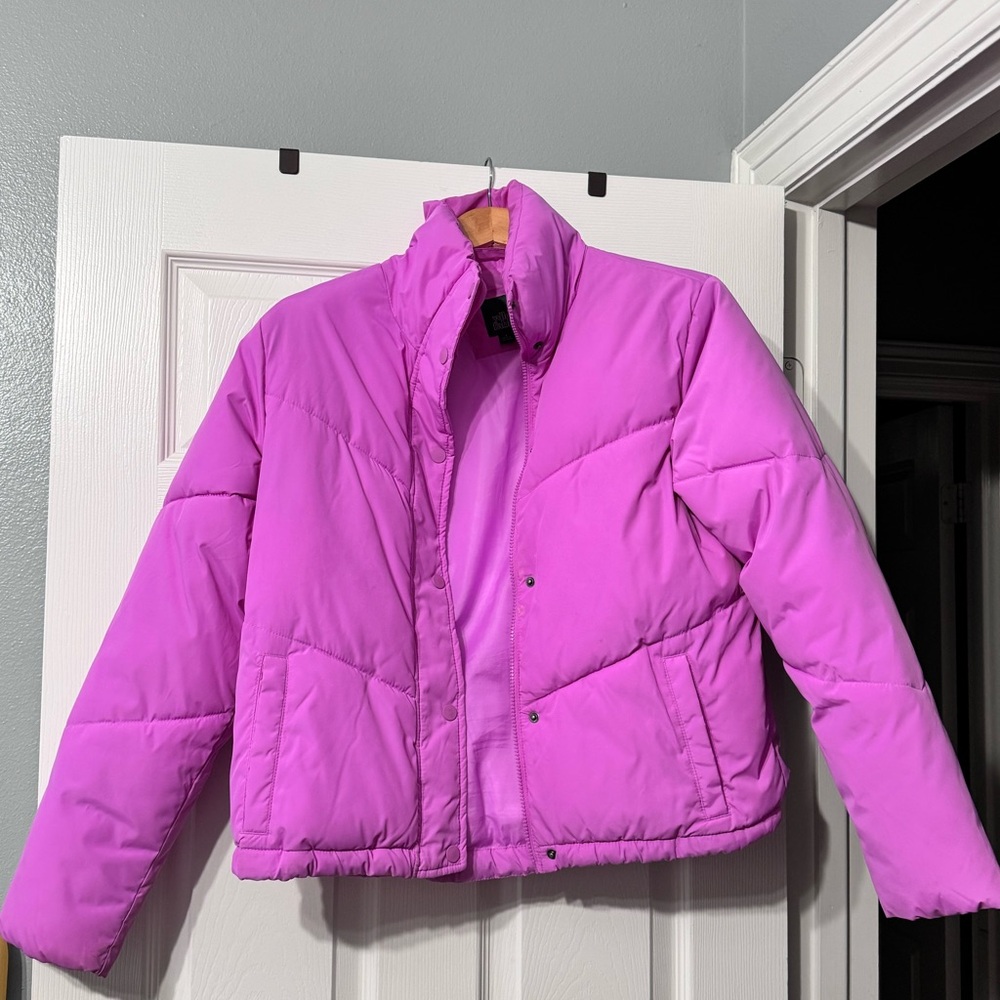Wild Fable Bright Pink Puffer Jacket